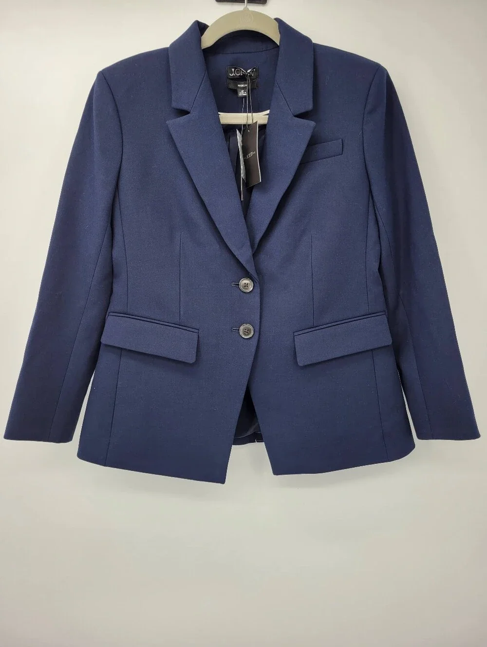 J Crew Madelyn blazer in four-season stretch Cc289 NEW! Size 8 Navy $258 Retail - Picture 5 of 9